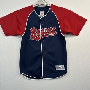 True Fan Youth Jersey Atlanta Braves #7‎ Francoeur Baseball Jersey Red/Blue